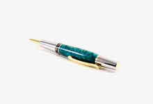 Premium Wooden Writer's Pen, Turquoise Box Elder Burl (449)