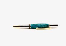Premium Wooden Writer's Pen, Turquoise Box Elder Burl (449)
