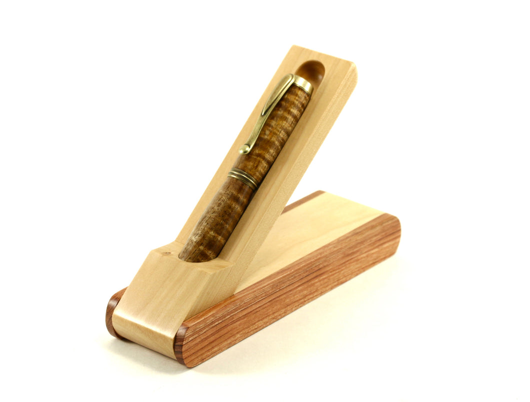 Folding Wood Pen Display (Cherry and Maple Wood)